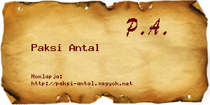 Paksi Antal névjegykártya