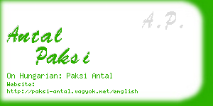 antal paksi business card